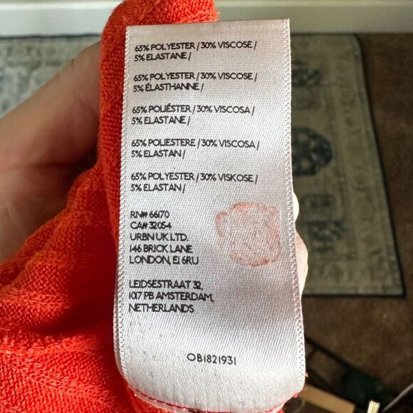 Pilcro Women's Mock Neck Dolman Sleeve Ribbed Orange Cropped Sweater Size XL - Picture 11 of 11